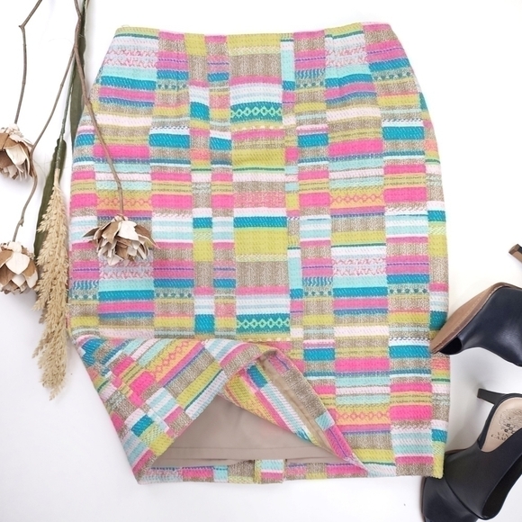 Doncaster Pink Yellow Blue Embroidered Skirt Size 8 - Picture 2 of 11